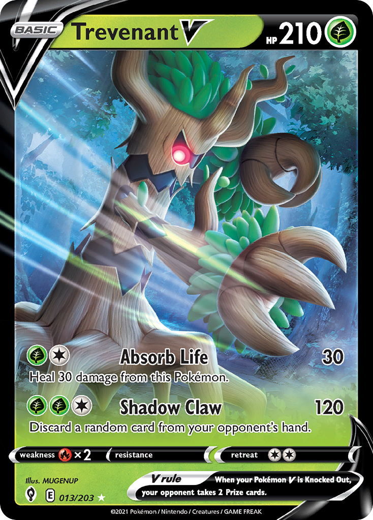 Trevenant V 13 203 Evolving Skies Holofoil
