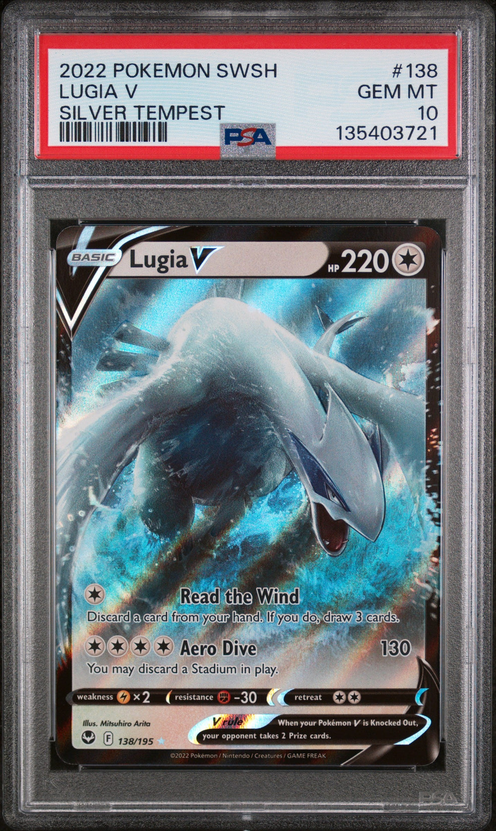 2022 POKEMON SWORD & SHIELD SILVER TEMPEST #138 LUGIA V SILVER TEMPEST