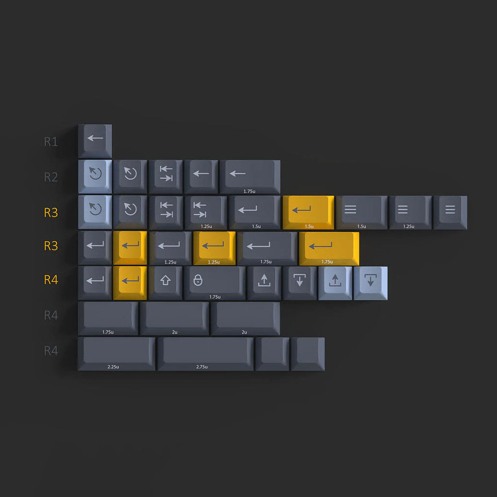 KBDFans PBTfans Twist 40s Kit 36 Key Cherry Profile Double Shot PBT Add-on Keycap Set