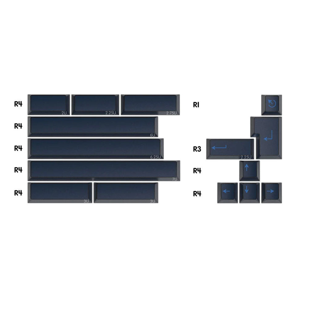 KBDFans PBTfans Neon Spacebar Kit 4 Translucent 15 Key Cherry Profile Double Shot ABS Add-on Keycap Set