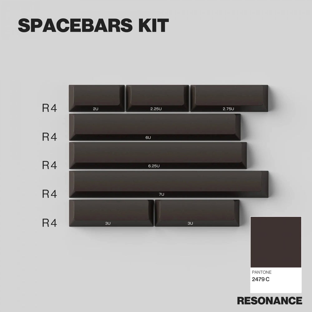 KBDFans PBTfans Resonance Spacebar Kit 8 Key Cherry Profile Double Shot PBT Add-on Keycap Set