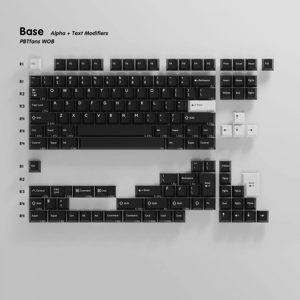 KBDFans PBTfans WOB Base Kit 139 Key Cherry Profile Double Shot PBT Keycap Set