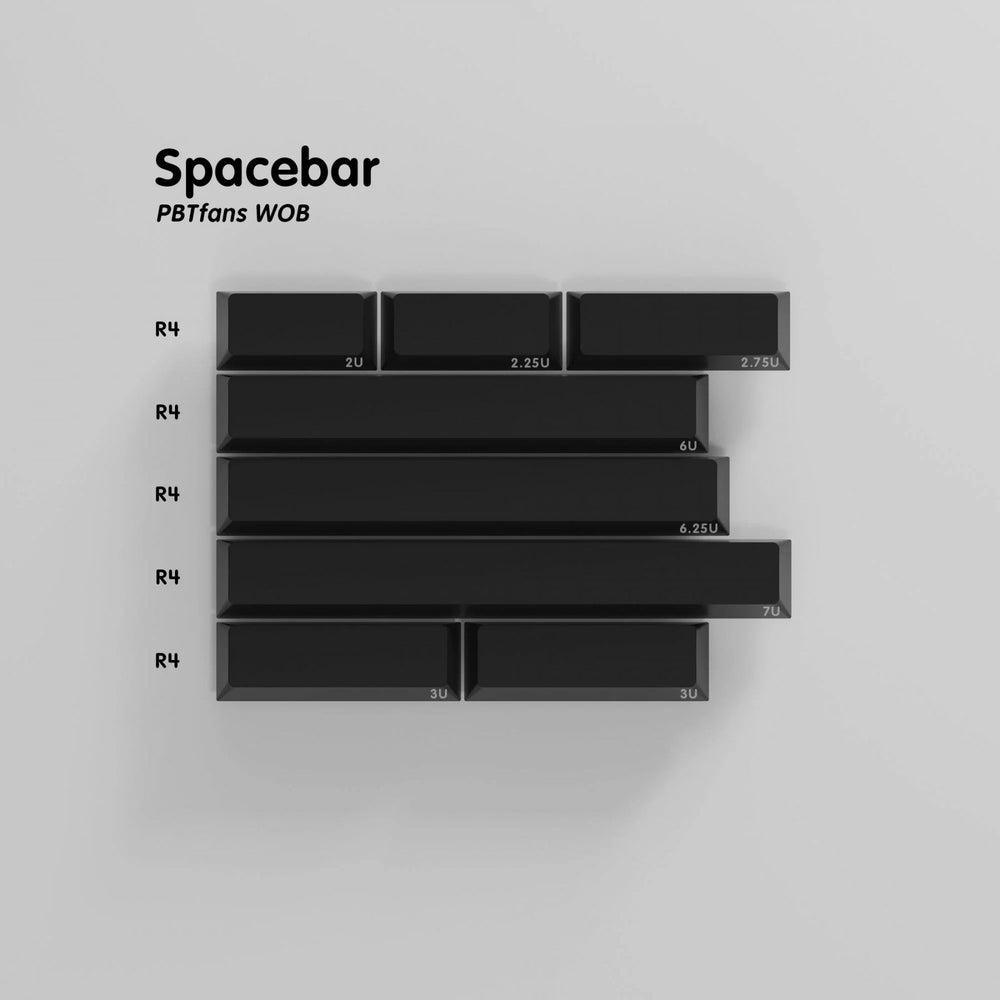 KBDFans PBTfans WOB Spacebar Kit 8 Key Cherry Profile Double Shot PBT Add-on Keycap Set