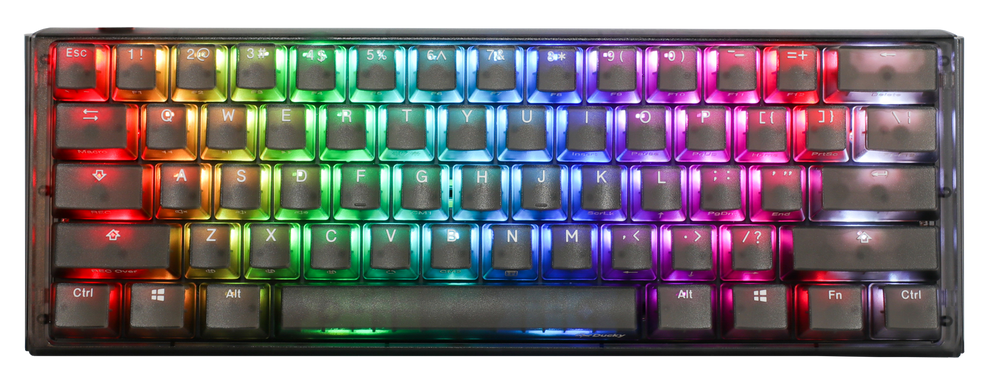 Ducky One 3 Mini Aura Clear Black 60% Hotswap RGB LED Double Shot ABS Mechanical Keyboard
