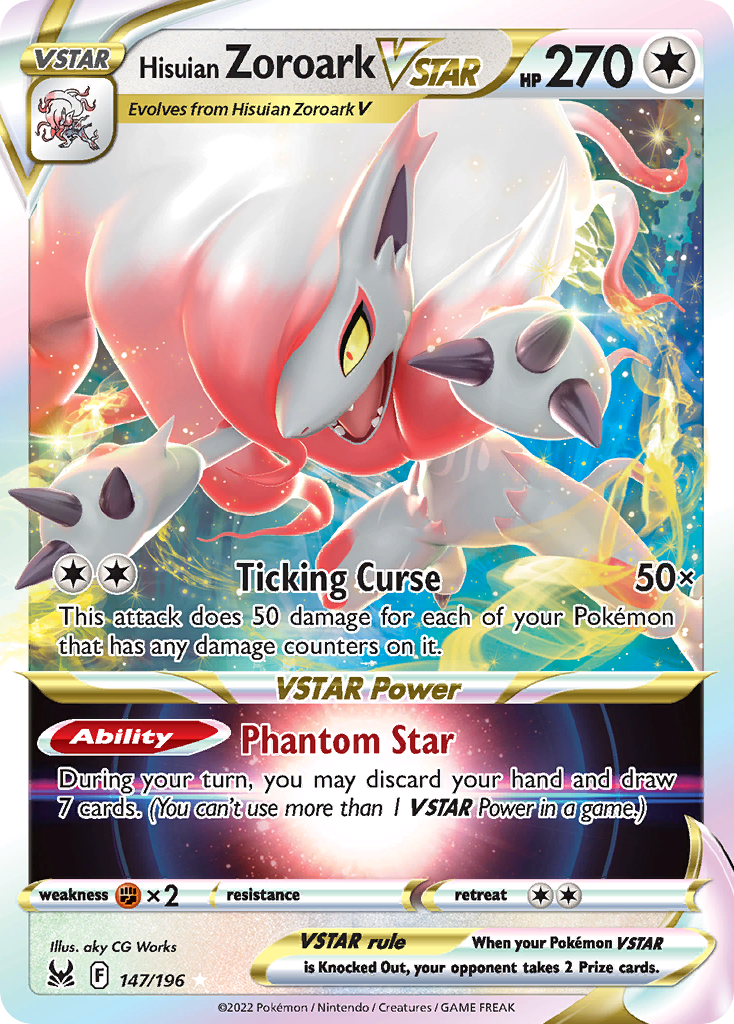 Hisuian Zoroark Vstar 147 196 Lost Origin Holofoil