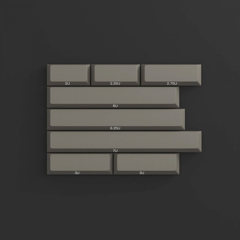 KBDFans PBTfans Dolch Grey Spacebar Kit 8 Key Cherry Profile Double Shot PBT Add-on Keycap Set