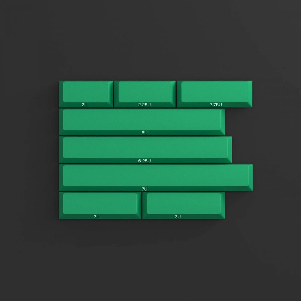 KBDFans PBTfans Dolch Green Spacebar Kit 8 Key Cherry Profile Double Shot PBT Add-on Keycap Set