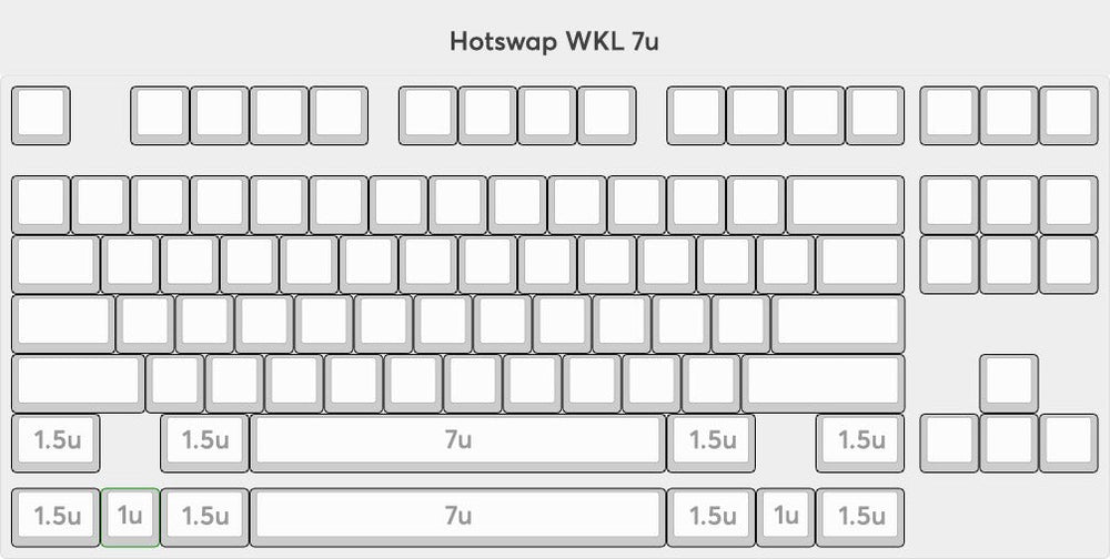 Vortex Model M SSK WK / WKL 7u Spacebar Hotswap PCB