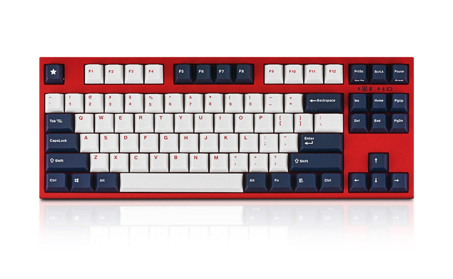 Leopold FC750RBT White Blue Star TKL Bluetooth PD Double Shot PBT Mechanical Keyboard