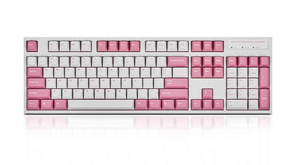 Leopold FC900RBT White/Pink Bluetooth PD Double Shot PBT Mechanical Keyboard