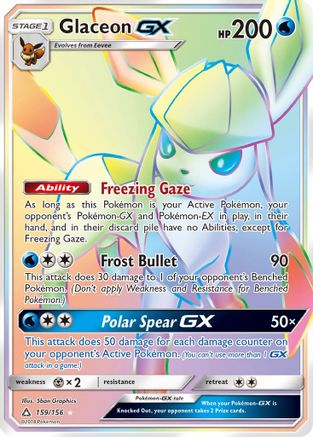 Glaceon GX (Secret Rare) (159/156) - SM  Ultra Prism Holofoil