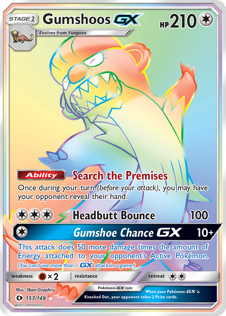 Gumshoos Gx 157 149 Sun Moon Holofoil