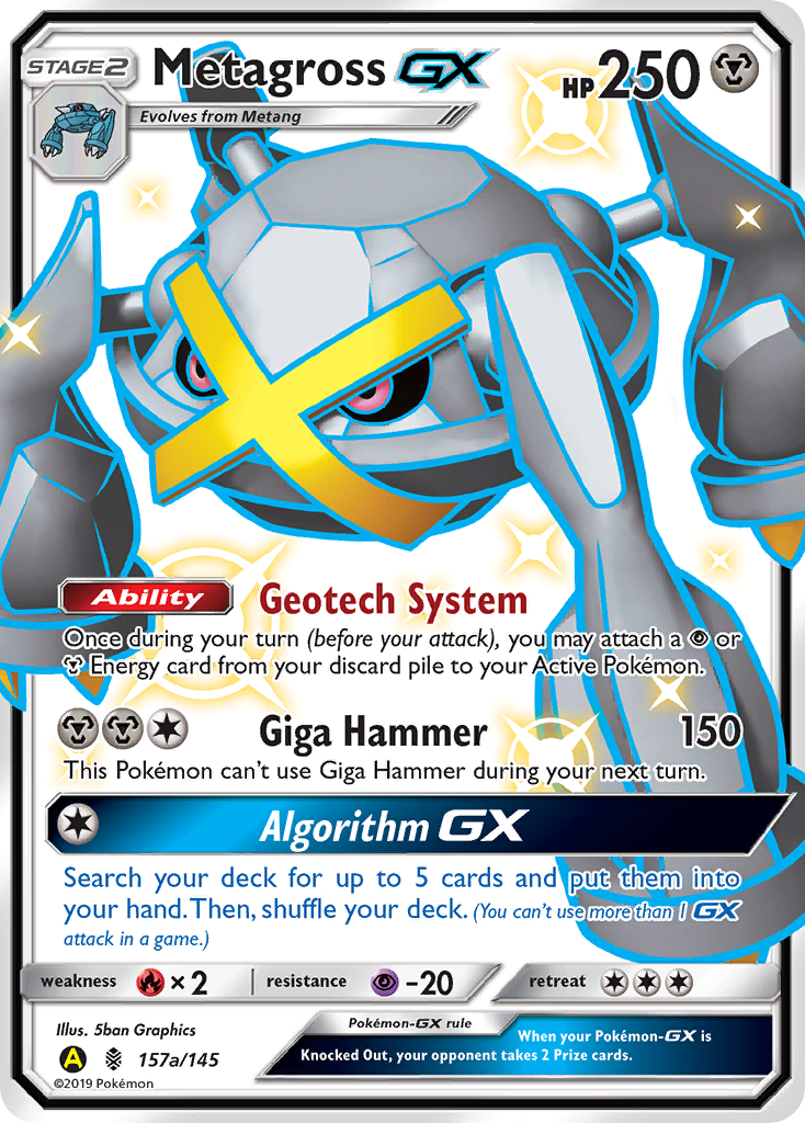 Metagross Gx 157a 145 Guardians Rising Holofoil