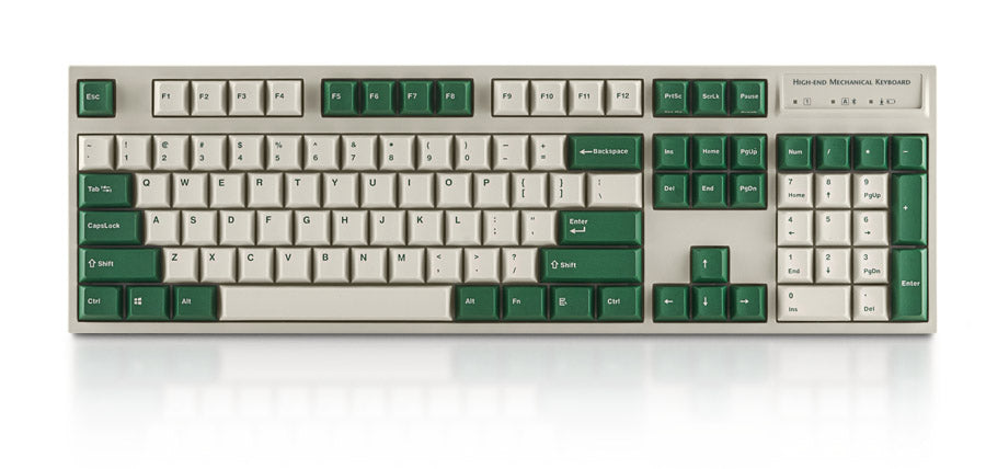 Leopold FC900RBT White/Green PD Bluetooth Double Shot PBT Mechanical Keyboard