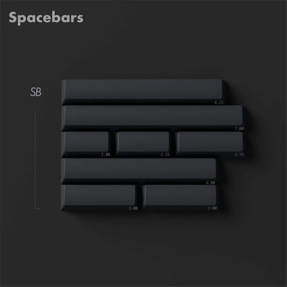 KBDFans PBTFans Retro Dark Lights Spacebar Kit 8 Key Cherry Profile Double Shot PBT Add-on Keycap Set