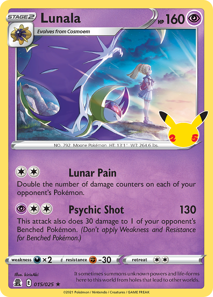 Lunala 15 25 Celebrations Holofoil