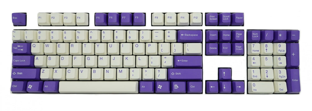 Tai-Hao White / Purple 104 Key OEM Profile Double Shot ABS Keycap Set