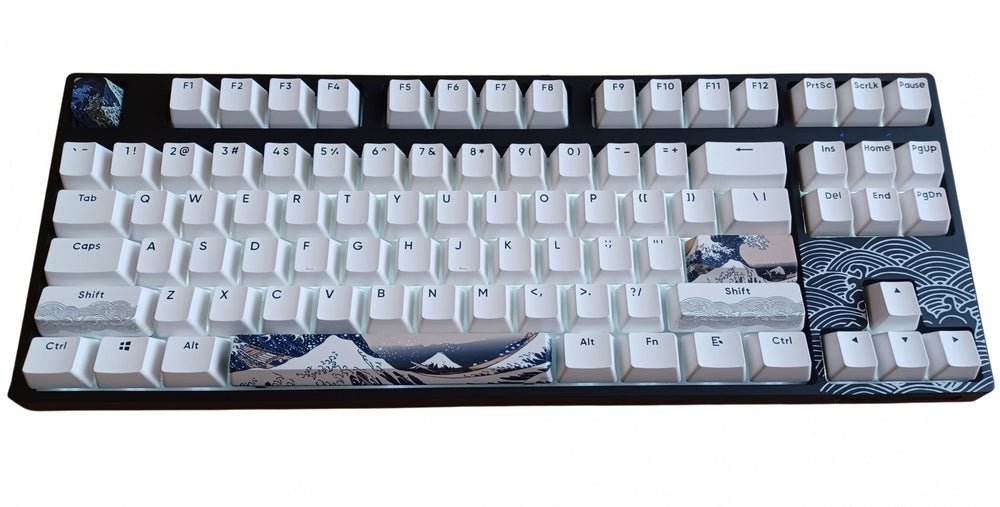 KBParadise V80 V2 Black Great Wave TKL Hotswap White LED Double Shot PBT Mechanical Keyboard