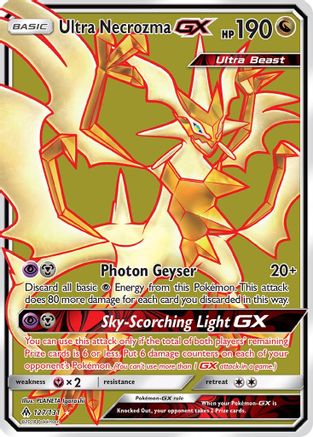 Ultra Necrozma GX (Full Art) (127/131) - SM  Forbidden Light Holofoil