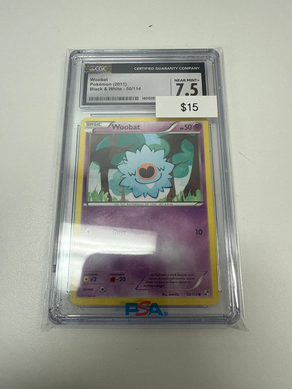Pokemon Woobat Non-Holo #CGC 7.5