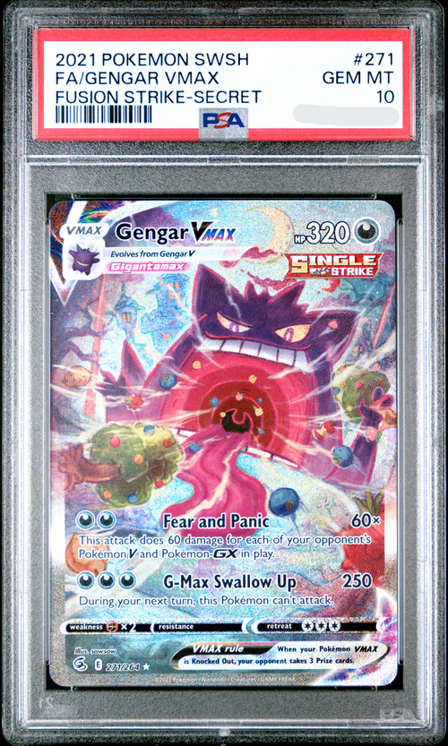 PSA 10 FA/GENGAR VMAX FUSION STRIKE-SECRET