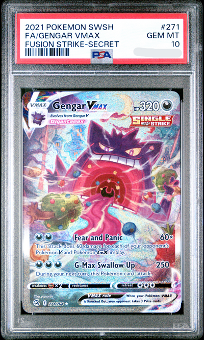 PSA 10 FA/GENGAR VMAX FUSION STRIKE-SECRET