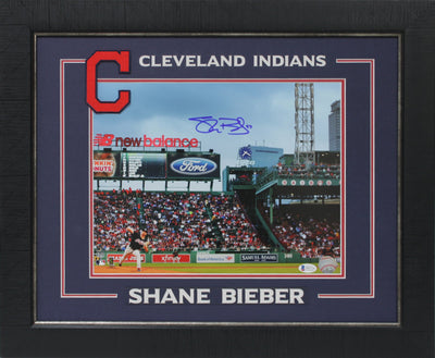 Indians Shane Bieber Authentic Signed 11x14 Framed Photo Autographed BAS Witness