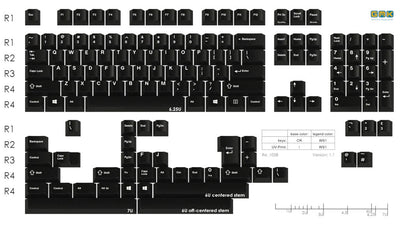 GMK Originative White on Black 143 Key Cherry Profile Double Shot ABS Keycap Set