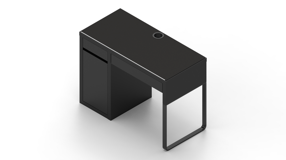 Black w/ White Stitching IKEA MICKE Desk Mat (41" / 105 cm) Full-desk Mouse Pad