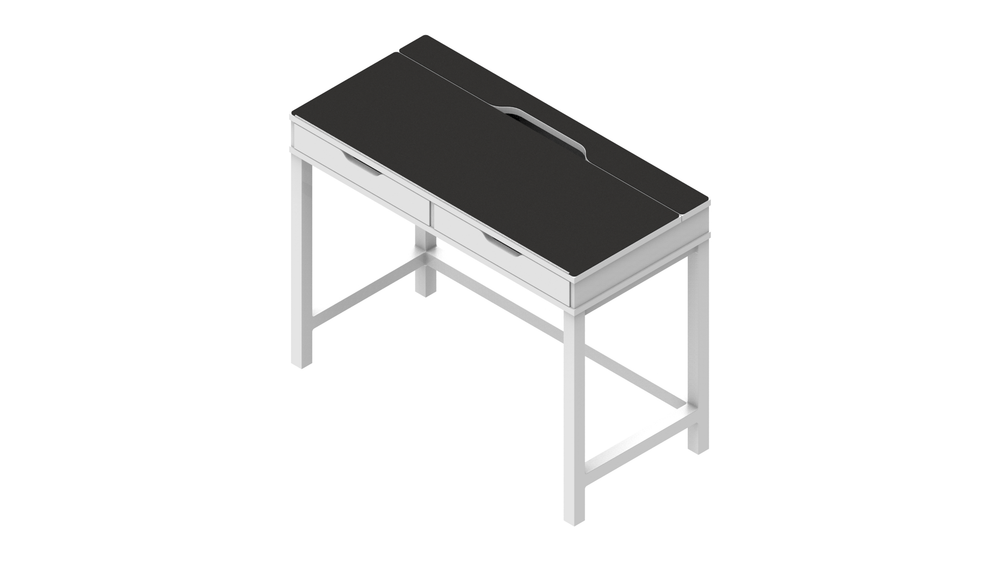 Black w/ White Stitching IKEA ALEX Desk Mat (39" / 100 cm) Full-desk Mouse Pad