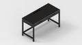 Black w/ White Stitching IKEA ALEX Desk Mat (52" / 132 cm) Full-desk Mouse Pad