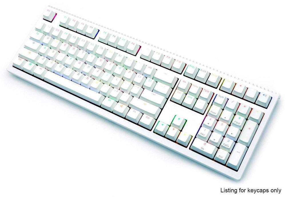 Ducky White Seamless Backlit 108 Key OEM Profile PBT Keycap Set