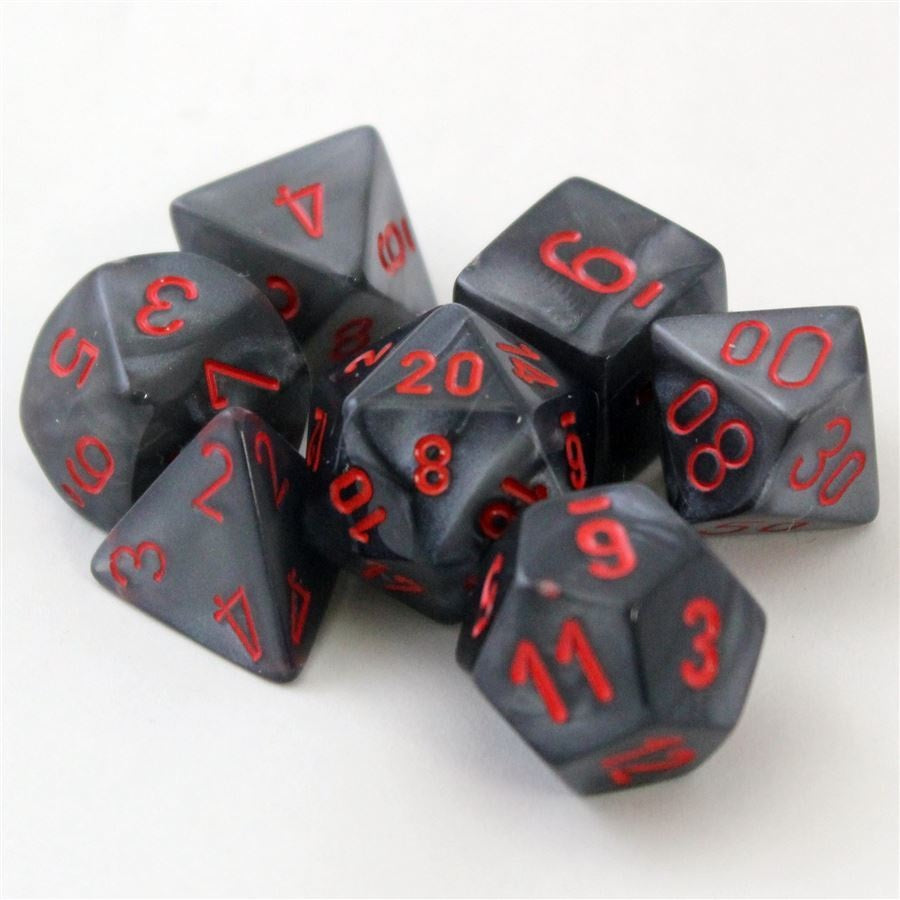 Chessex Velvet Mini 7 Die Set Black / Red