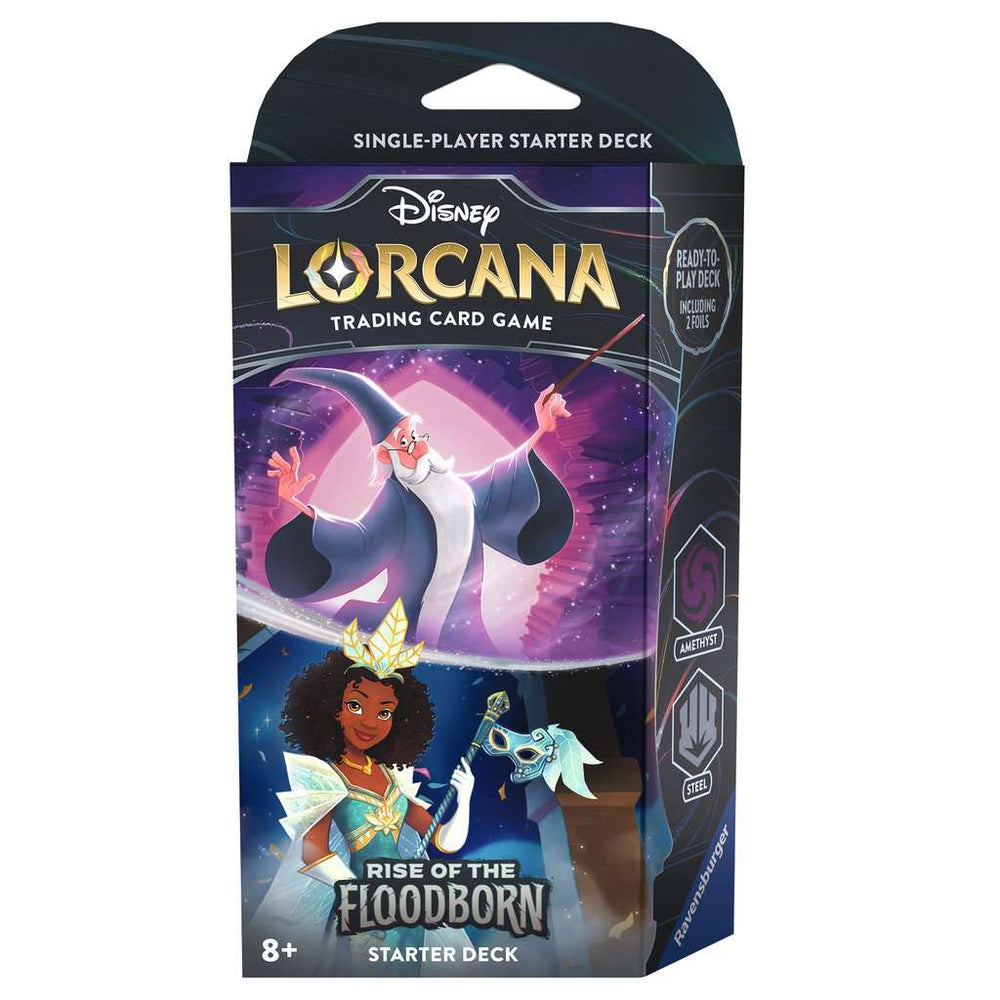 Disney Lorcana : Rise of the Floodborn Starter Deck Amethyst & Steel (Merlin & Tiana)