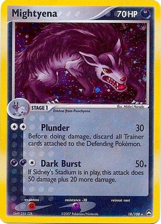 Mightyena (Cosmos Holo) (18/108) - Deck Exclusives Holofoil