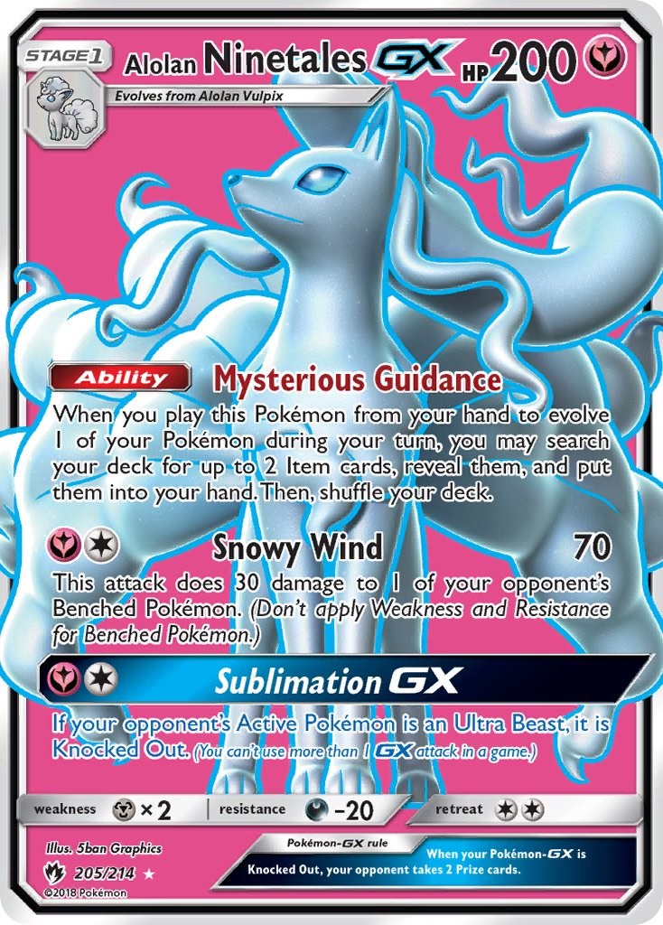 Alolan Ninetales GX (Full Art) - 205/214 - (SM - Lost Thunder)