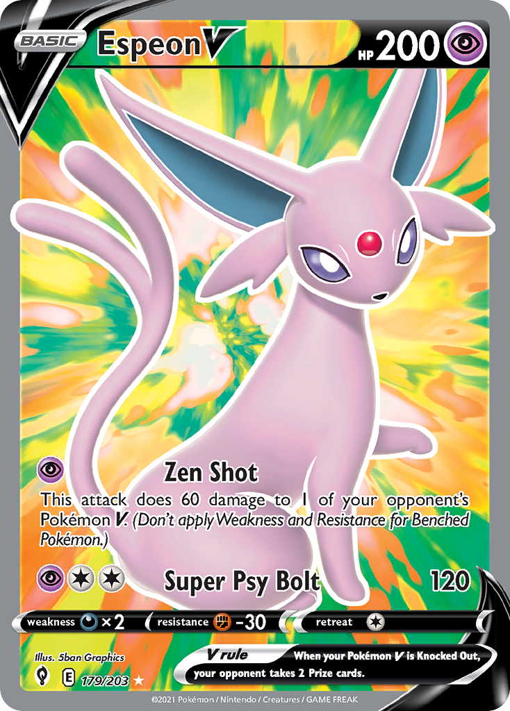 Espeon V 179 203 Evolving Skies Holofoil