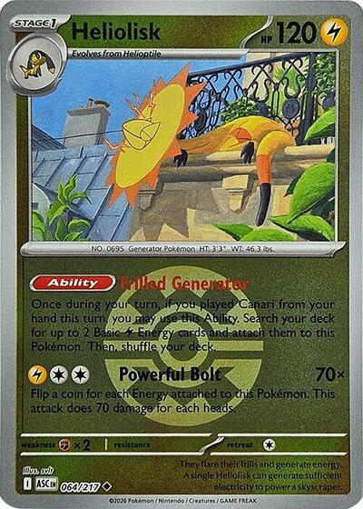 Heliolisk - Quick Ball - 064/217 - Uncommon [me025-064] [Reverse Holo]