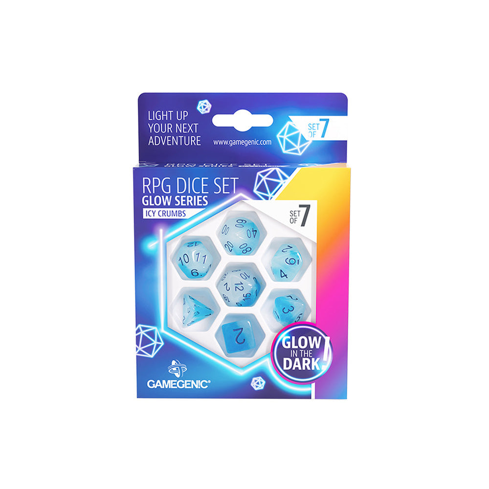Gamegenic Glow Series - Icy Crumbs - RPG Dice Set (7 pcs)