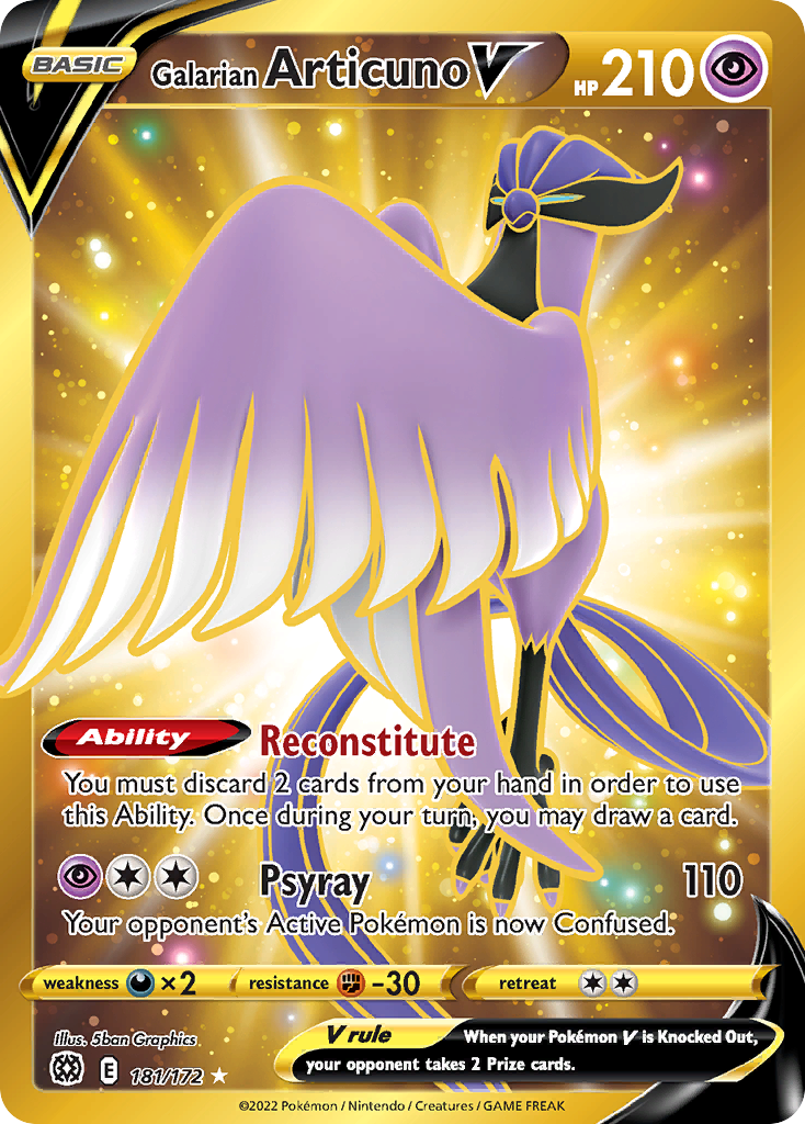 Galarian Articuno V 181 172 Brilliant Stars Holofoil