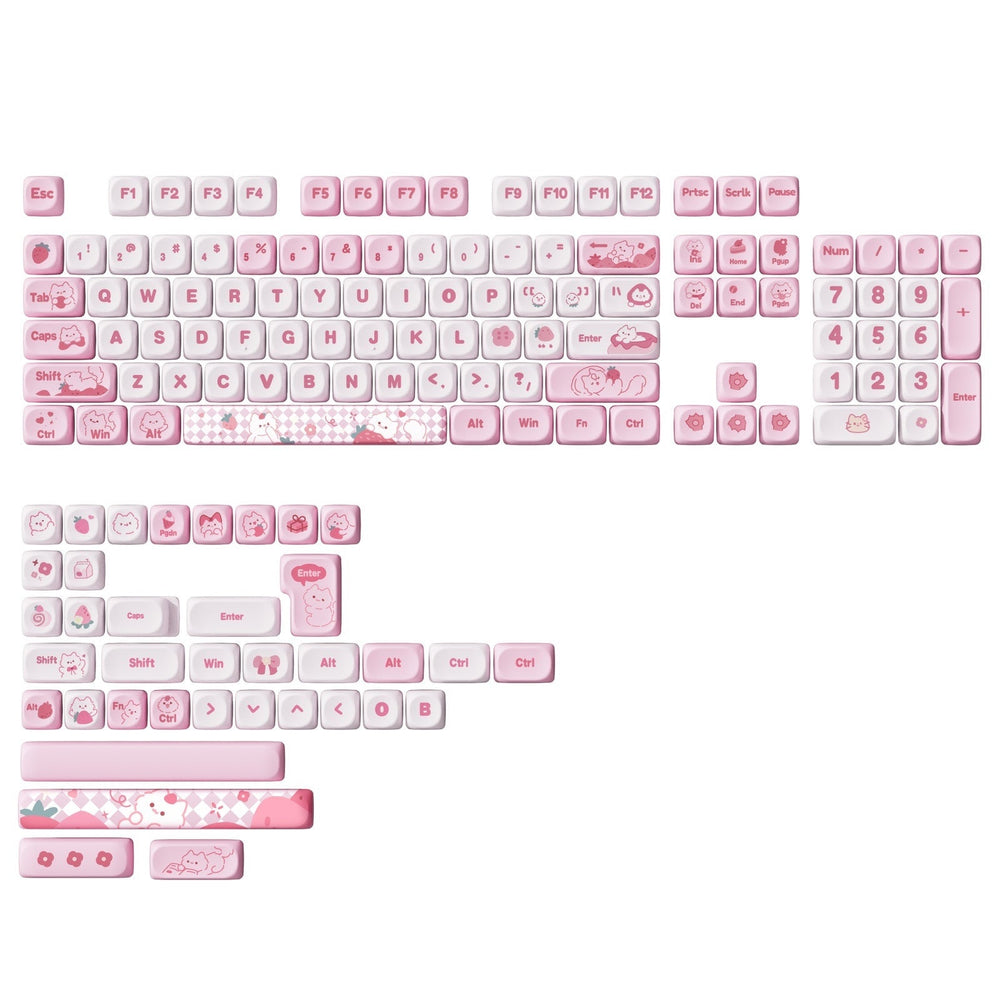Yunzii Meow Meow Pink 141 Key MOA Profile Dye Sub PBT Keycap Set