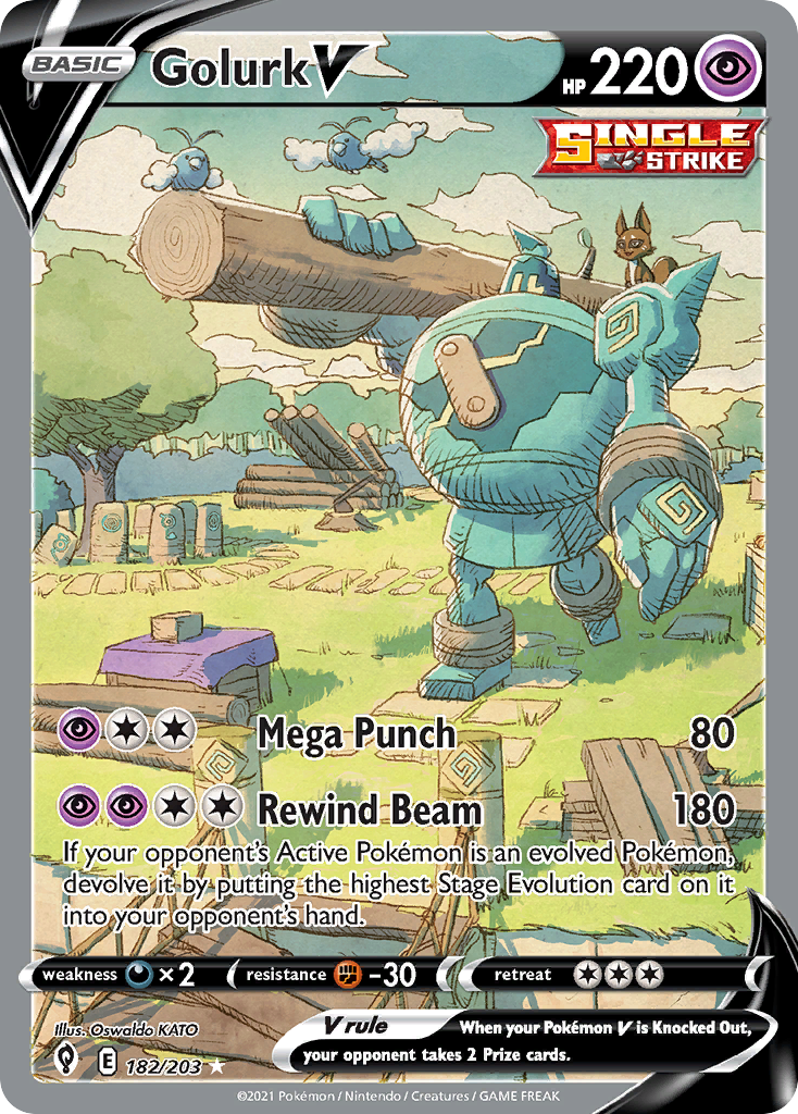 Golurk V 182 203 Evolving Skies Holofoil