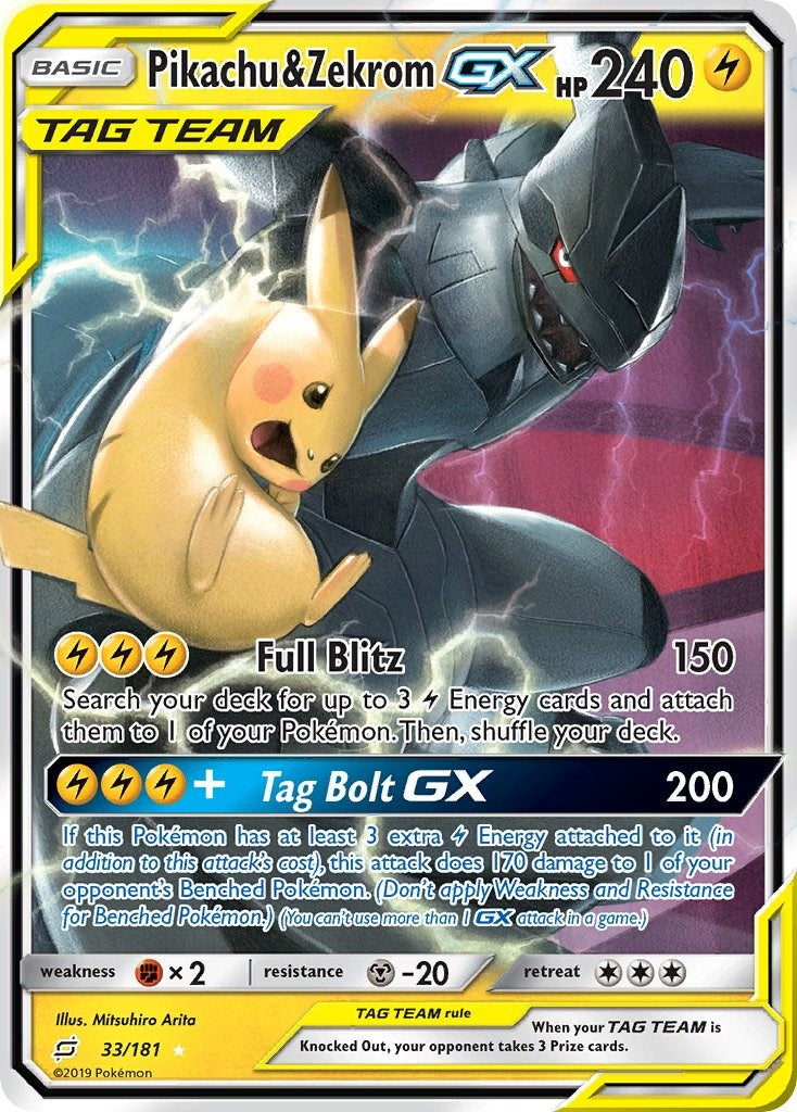 Pikachu & Zekrom GX - 33/181 - (SM - Team Up)