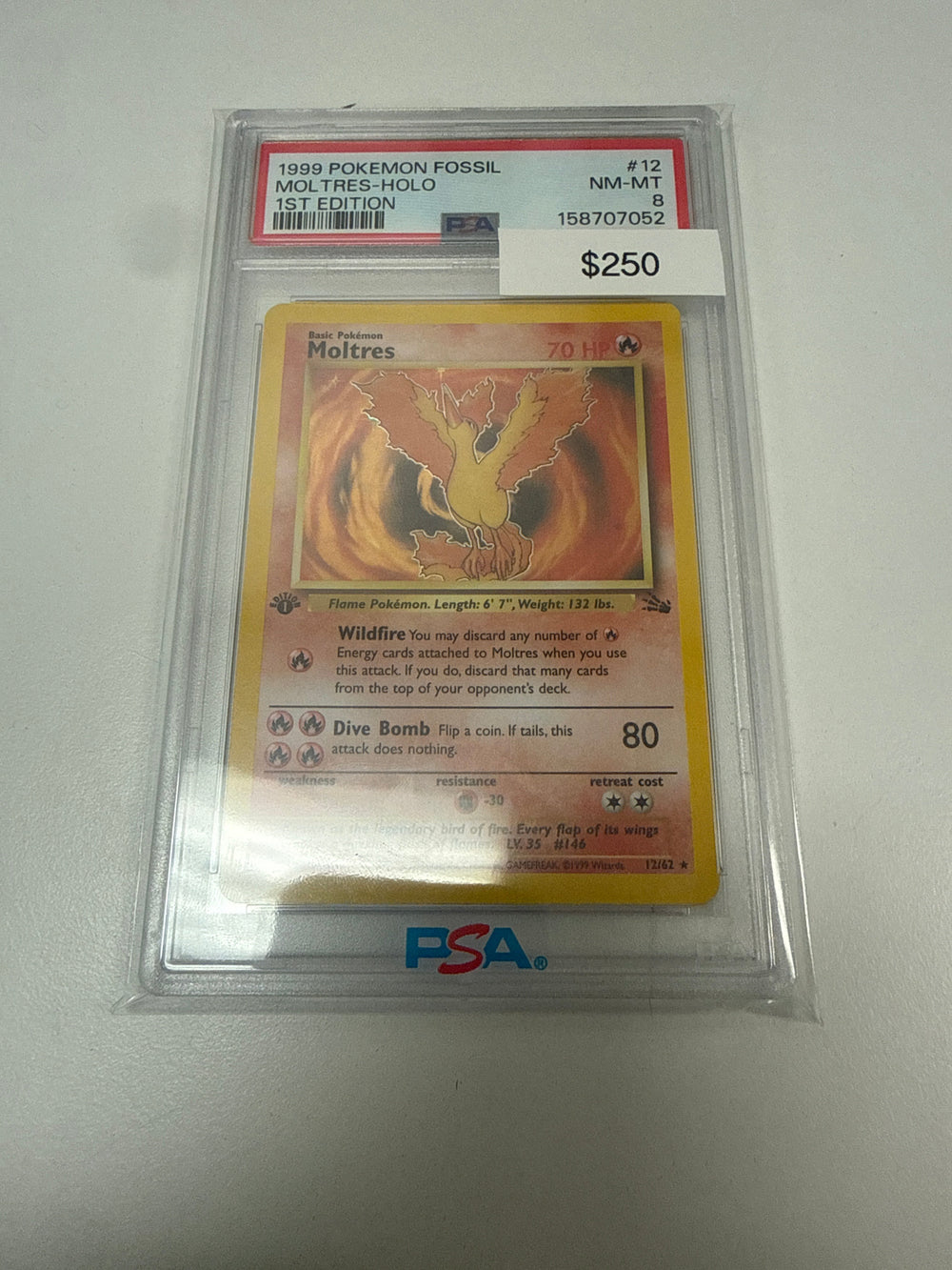 Pokemon Moltres 1st Ed PSA 8