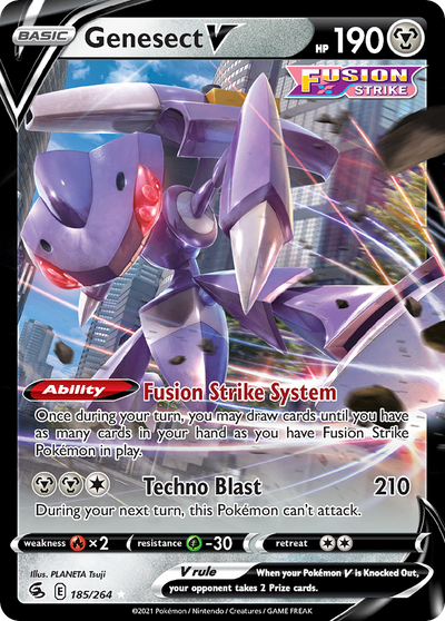 Genesect V 185 264 Fusion Strike Holofoil