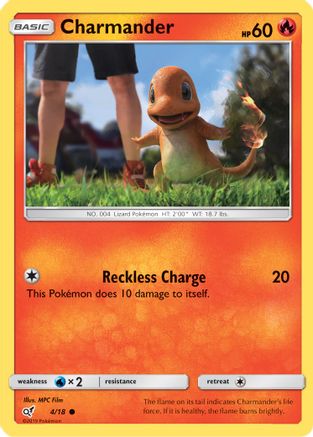 Charmander (Holo Common) (4/18) - Detective Pikachu Holofoil