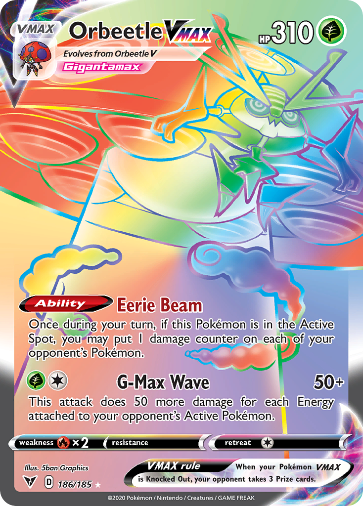 Orbeetle Vmax 186 185 Vivid Voltage Holofoil