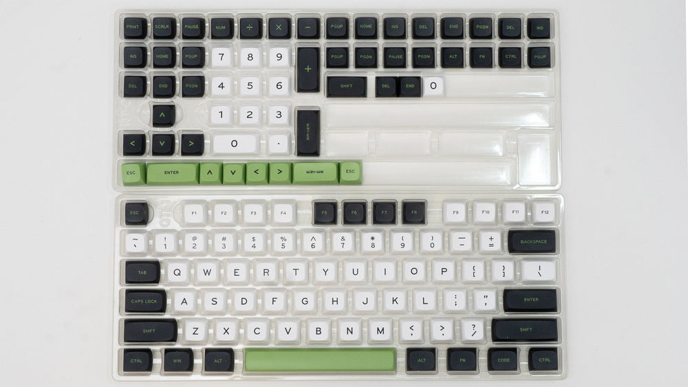 Meko White / Black / Green 132 Key MDA Profile Double Shot PBT Keycap Set