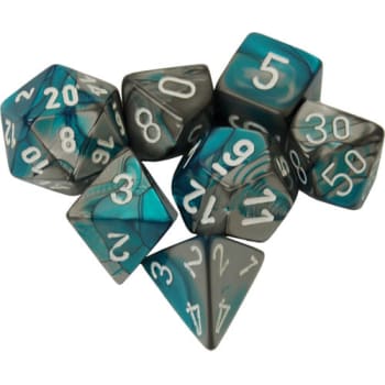Chessex Gemini Mini Steel / Teal / White 7-Die Set