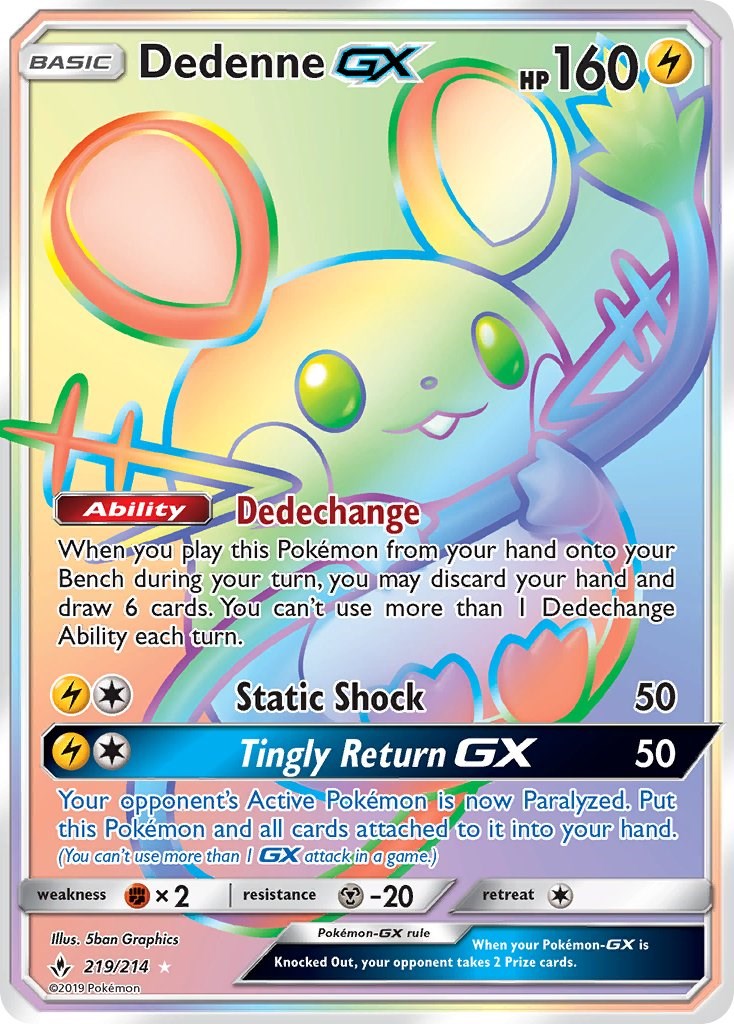 Dedenne GX (Secret) - 219/214 - (SM - Unbroken Bonds)